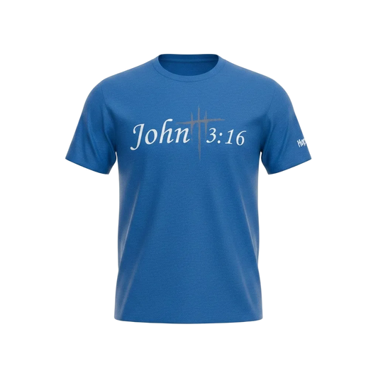 Blue John 3:16 Adult T-Shirt