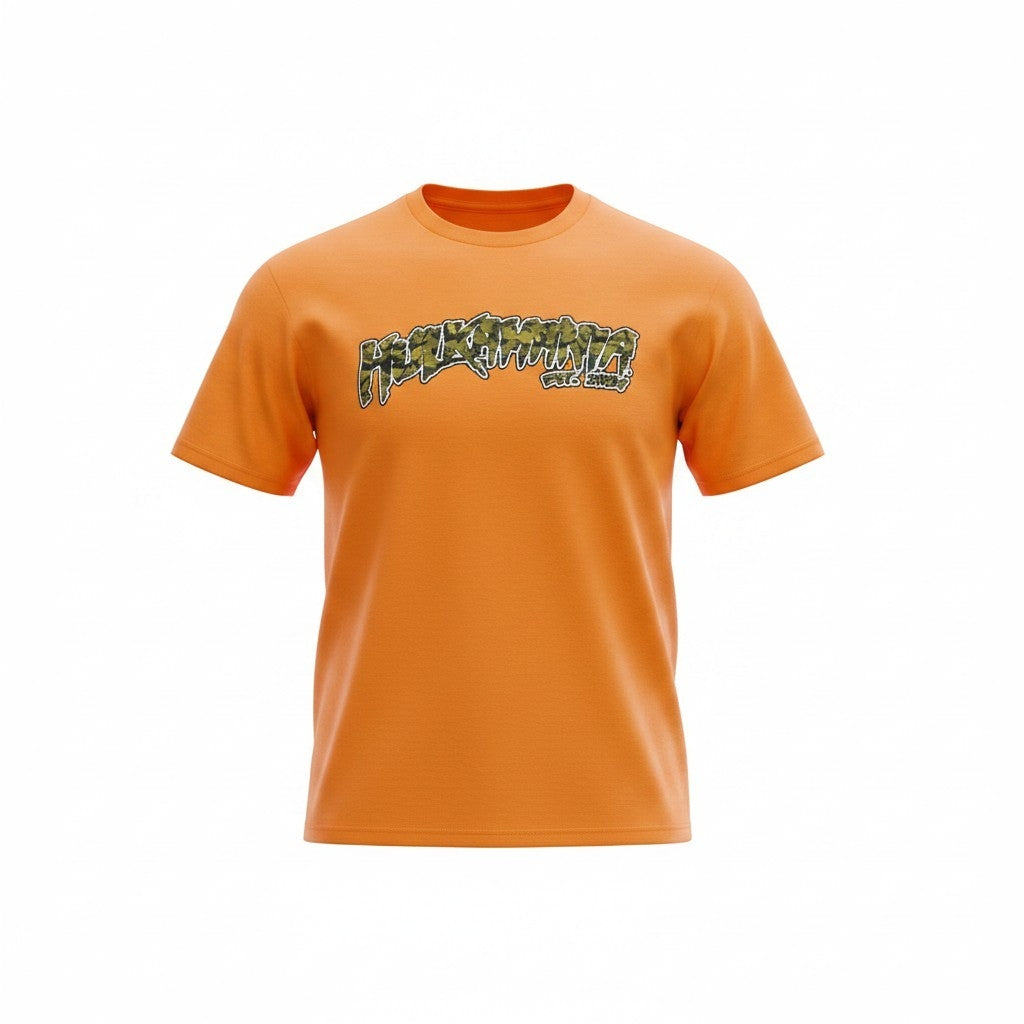 Orange Hulkamania Camo Adult T-Shirt