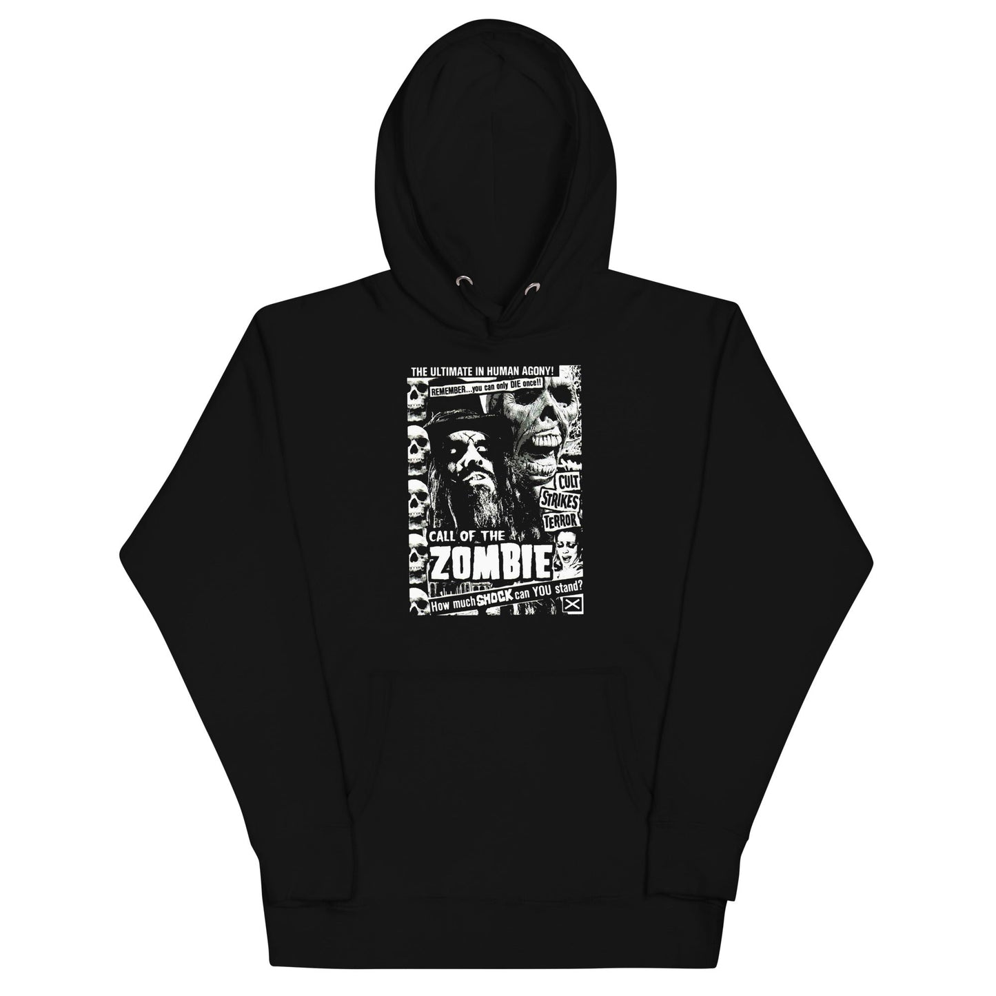 Rob Zombie Black and White Mens Hoodie Black