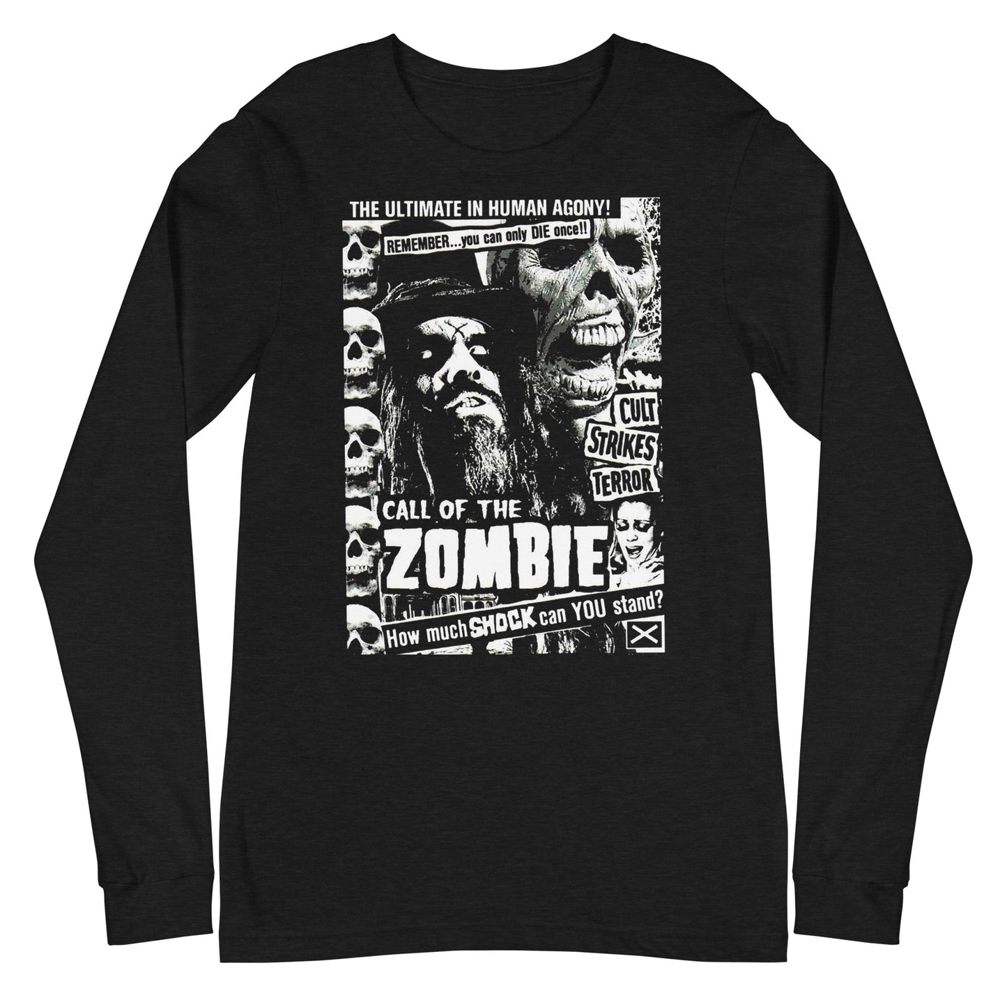 Rob Zombie Black and White Mens Long Sleeve Shirt Black