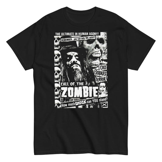 Rob Zombie Black and White Mens T Shirt Black