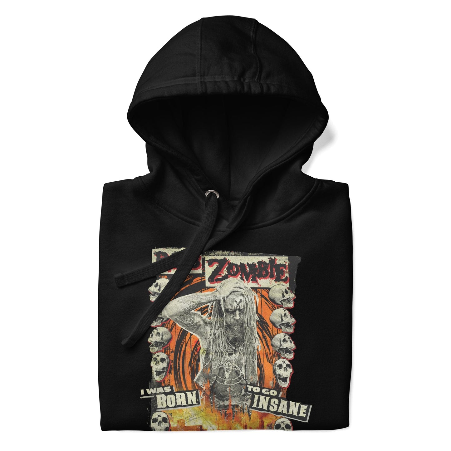 Rob Zombie Born Insane Classic Mens Officially Licensed Hoodie Black