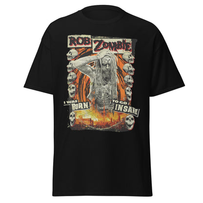 Rob Zombie Born Insane Jumbo Print Mens T Shirt Black