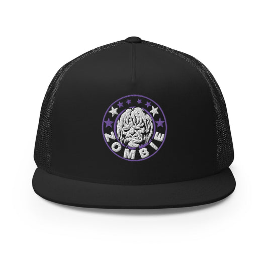 Rob Zombie Creature Logo Flat Brim Trucker Hat Black