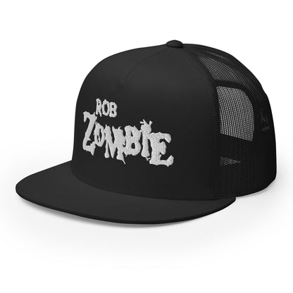 Rob Zombie Logo Flat Brim Trucker Hat Black