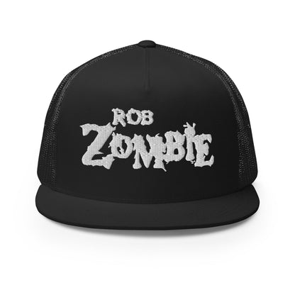 Rob Zombie Logo Flat Brim Trucker Hat Black