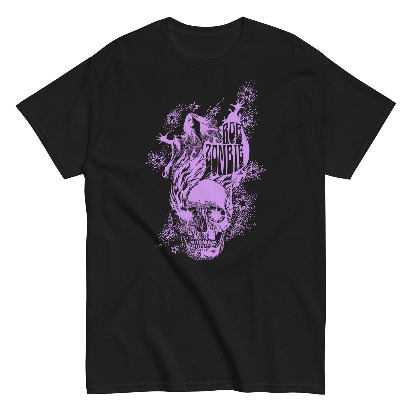 Rob Zombie Purple Skull Mens T Shirt Black