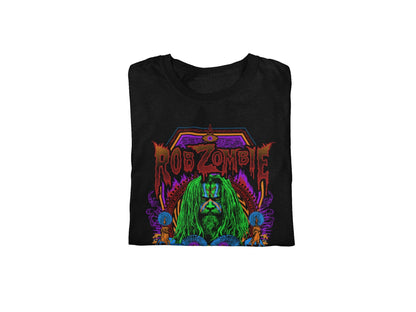 Rob Zombie Pyschedelic Jumbo Print Mens T Shirt Black