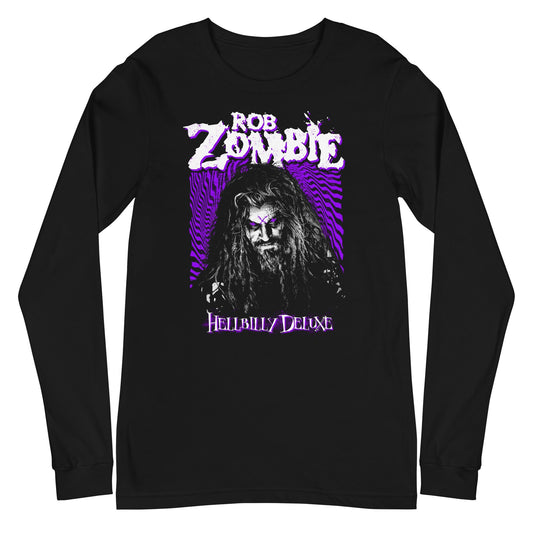 Rob Zombie Hellbilly Purple Mens Long Sleeve Shirt Black