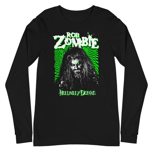 Rob Zombie Hellbilly Green Mens Long Sleeve Shirt Black