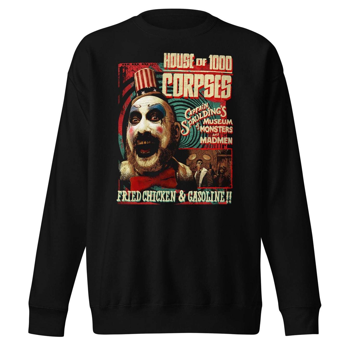 Rob Zombie Fried Chicken and Gasoline Mens Sweatshirt Black