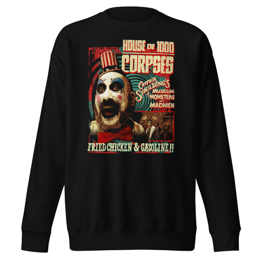 Rob Zombie Fried Chicken and Gasoline Mens Sweatshirt Black