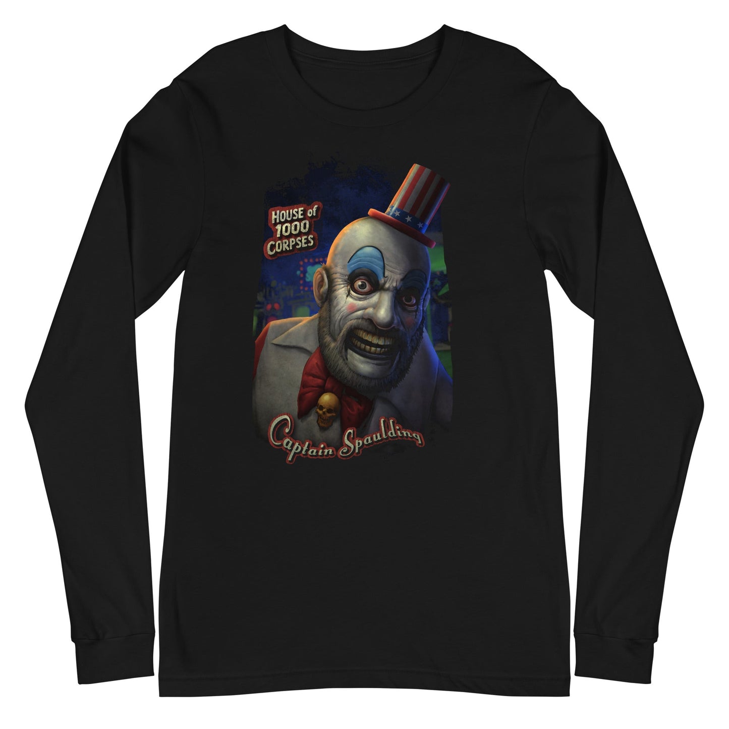 Rob Zombie Captain Spaulding Mens Long Sleeve Shirt Black