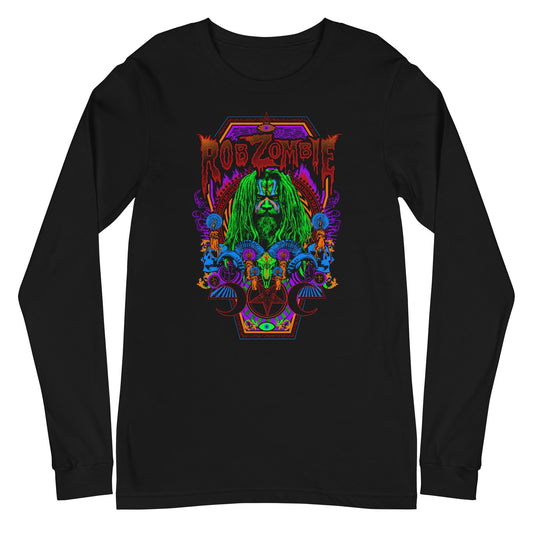 Rob Zombie Psychedelic Mens Long Sleeve Shirt Black