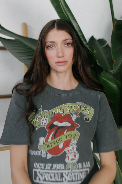 Rolling Stones Tattoo You Womens Tee Shirt Vintage Black