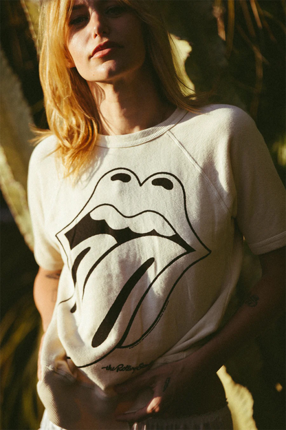 Rolling Stones Ivory Womens Raglan Tee Shirt