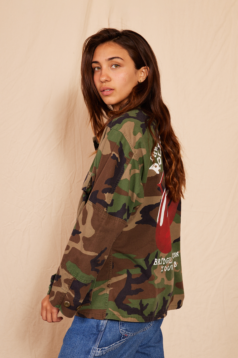 Rolling Stones Authentic Vintage Womens Camo Army Jacket