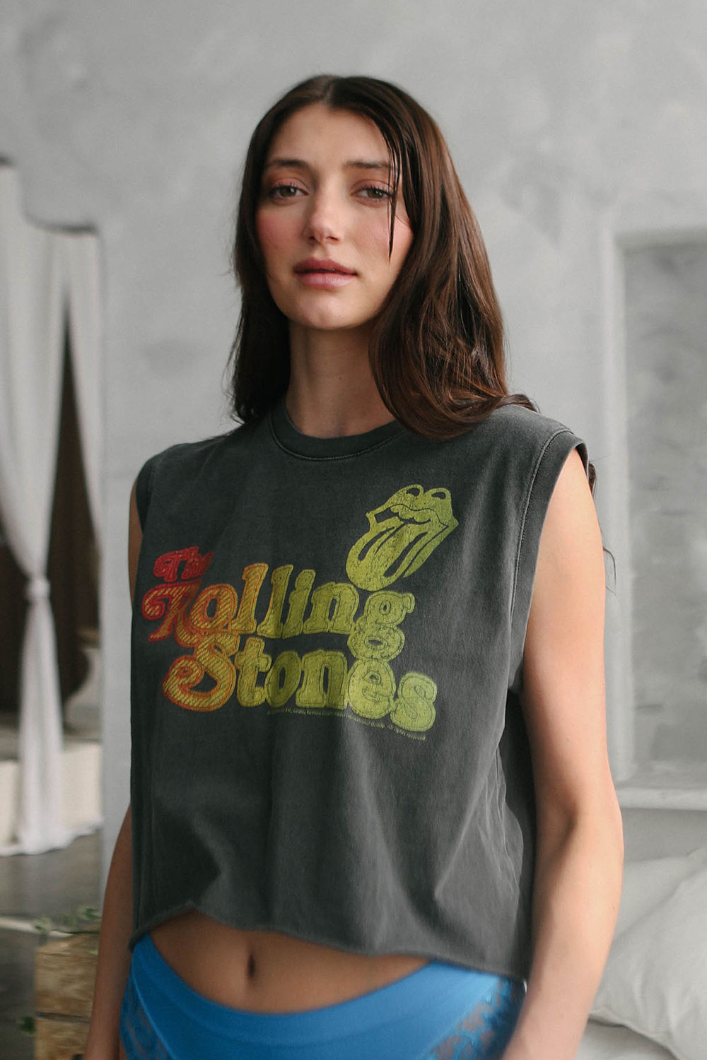 Rolling Stones Hot Stuff Womens Tank Top Shirt Black