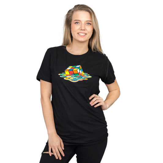 Rubik's Cube Melting Sheldon Cooper T Shirt Black