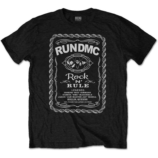 Run Dmc Rock N' Rule Whiskey Label [T-Shirt] Officially Licensed