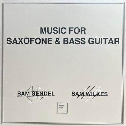 Music For Saxofone & Bass Guitar Vinyl Record