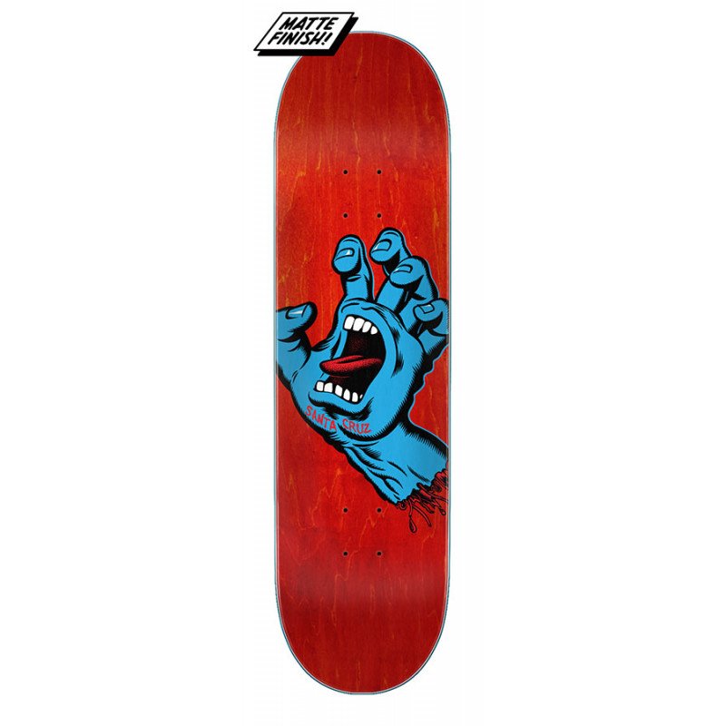 Santa Cruz Screaming Hand Skateboard Deck - 8.0" Red