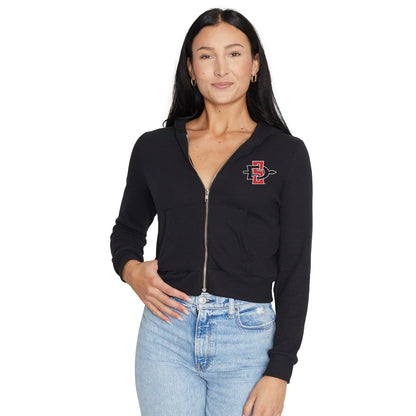 San Diego State Aztecs Waffle Knit Zip Up Womens Hoodie Officially Licensed