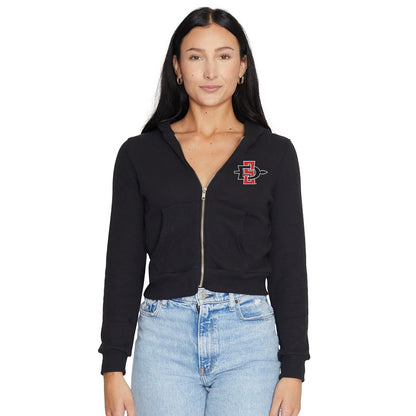San Diego State Aztecs Waffle Knit Zip Up Womens Hoodie Officially Licensed