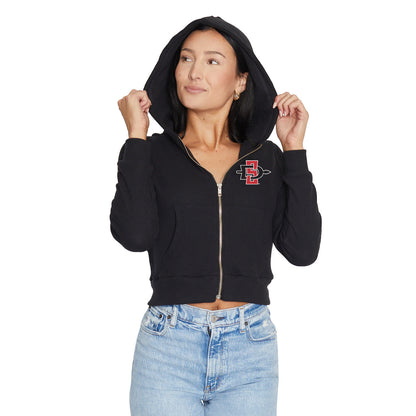 San Diego State Aztecs Waffle Knit Zip Up Womens Hoodie Officially Licensed