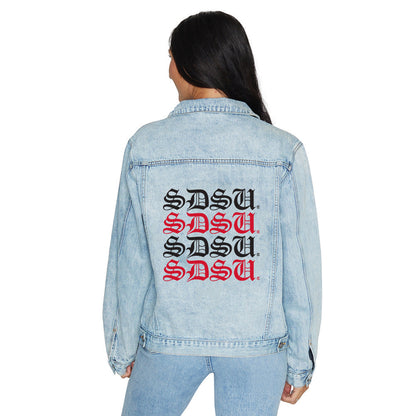 San Diego State Aztecs Gothic Denim Jacket Officially Licensed