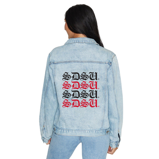 San Diego State Aztecs Gothic Denim Jacket Officially Licensed