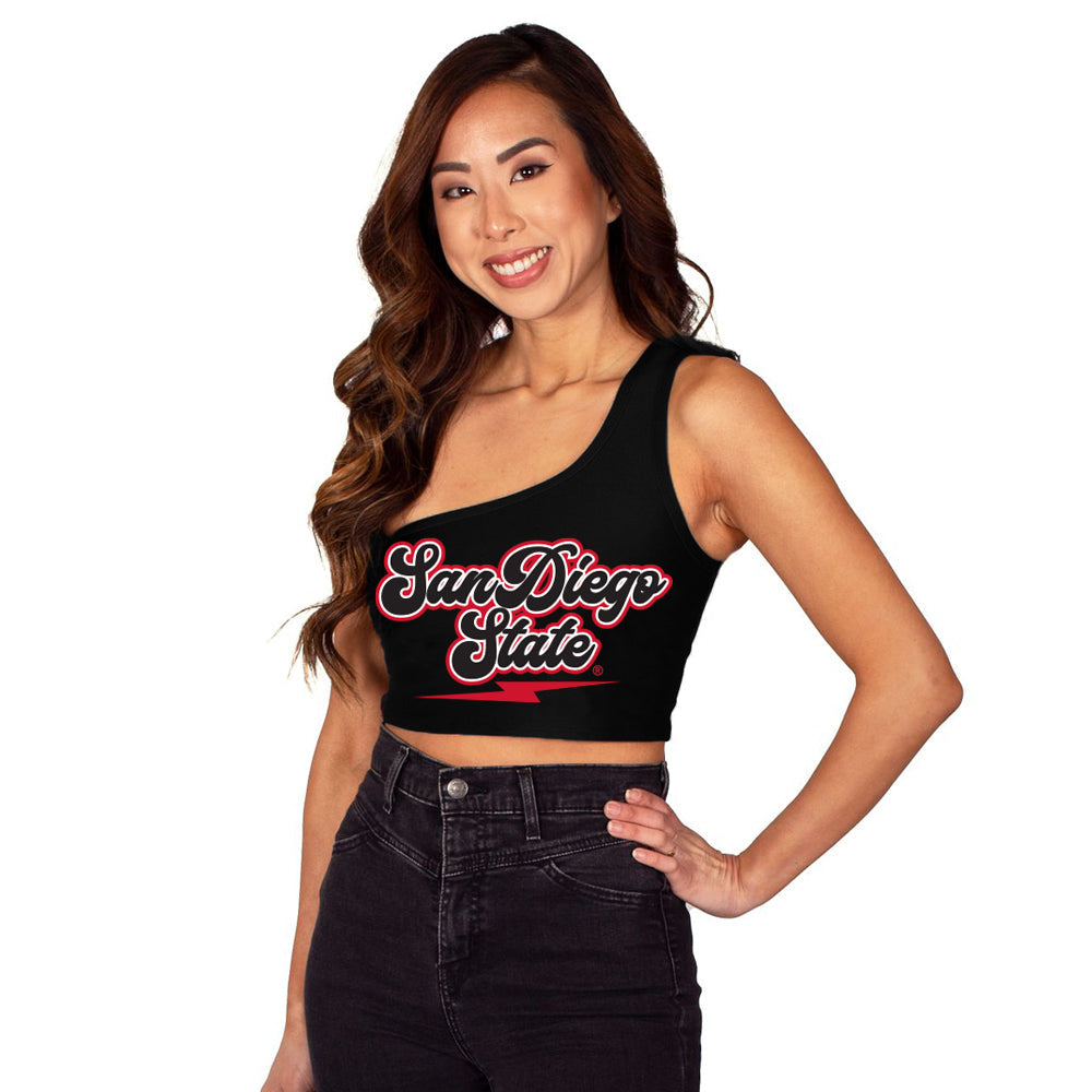 San Diego State Womens One Shoulder Tank Top Officially Licensed