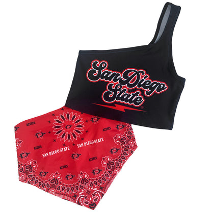 San Diego State Womens One Shoulder Tank Top Officially Licensed