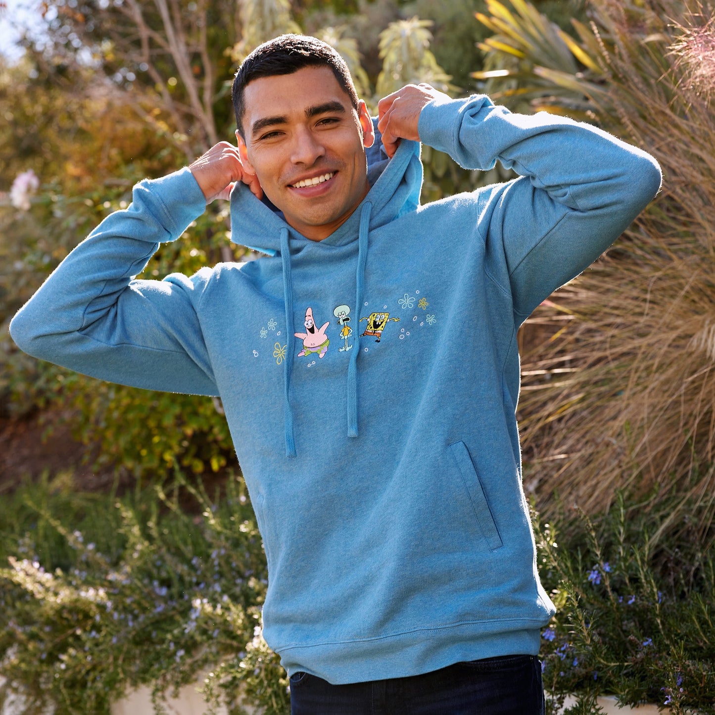 SpongeBob Squarepants Protect Oceans Hooded Sweatshirt Hoodie Blue