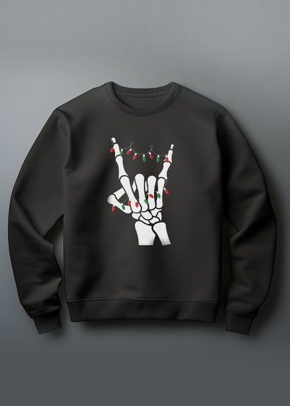 Metal Horns Skeleton Christmas Sweater