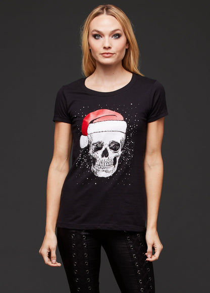 Skeleton Santa Ugly Christmas Sweater Graphic Tee