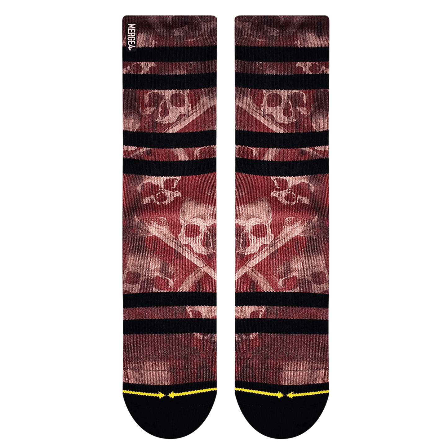 Skulls Burgundy Adult Crew Socks