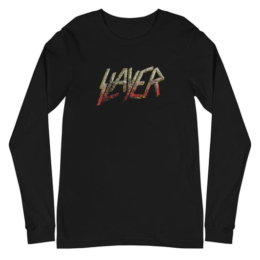 Slayer Gradient Logo Mens Long Sleeve Shirt Black