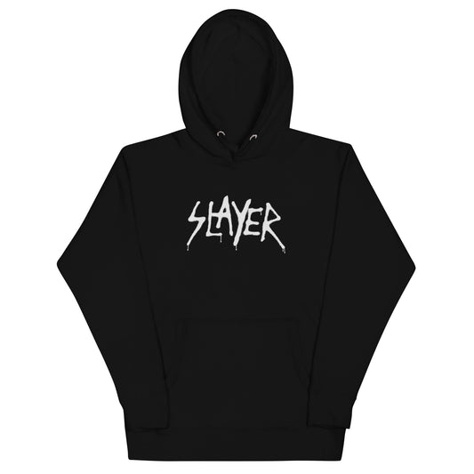 Slayer White Drip Logo Mens Hoodie Black