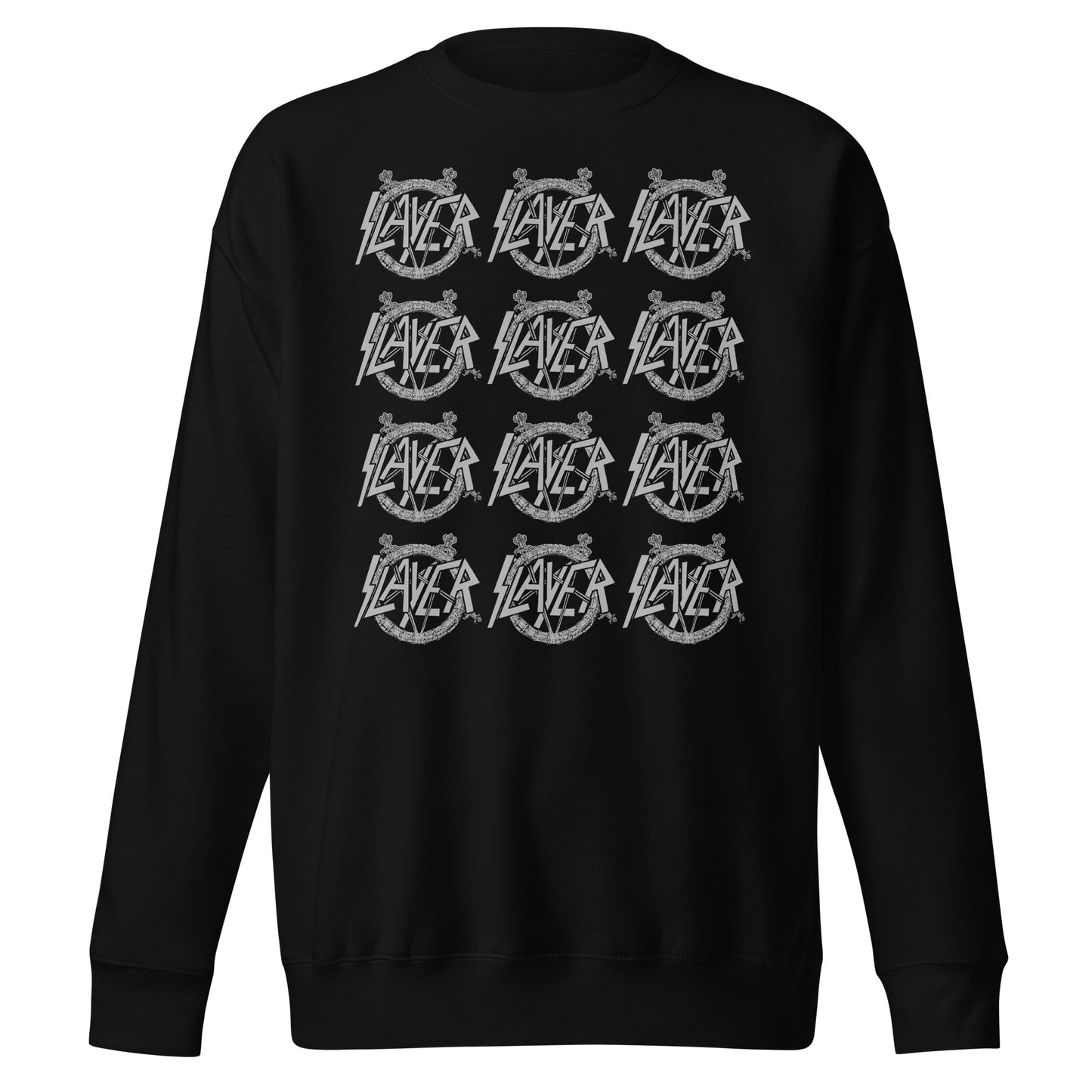 Slayer Repeat Logo Mens Sweatshirt Black