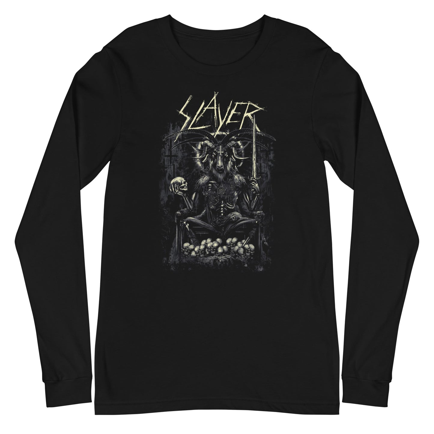 Slayer Demon Head Mens Long Sleeve Shirt Black