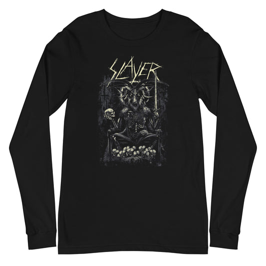 Slayer Demon Head Mens Long Sleeve Shirt Black