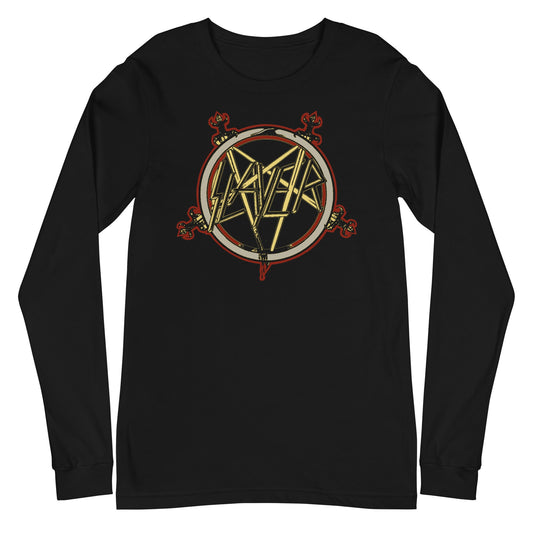 Slayer Pentagram Logo Mens Long Sleeve Shirt Black