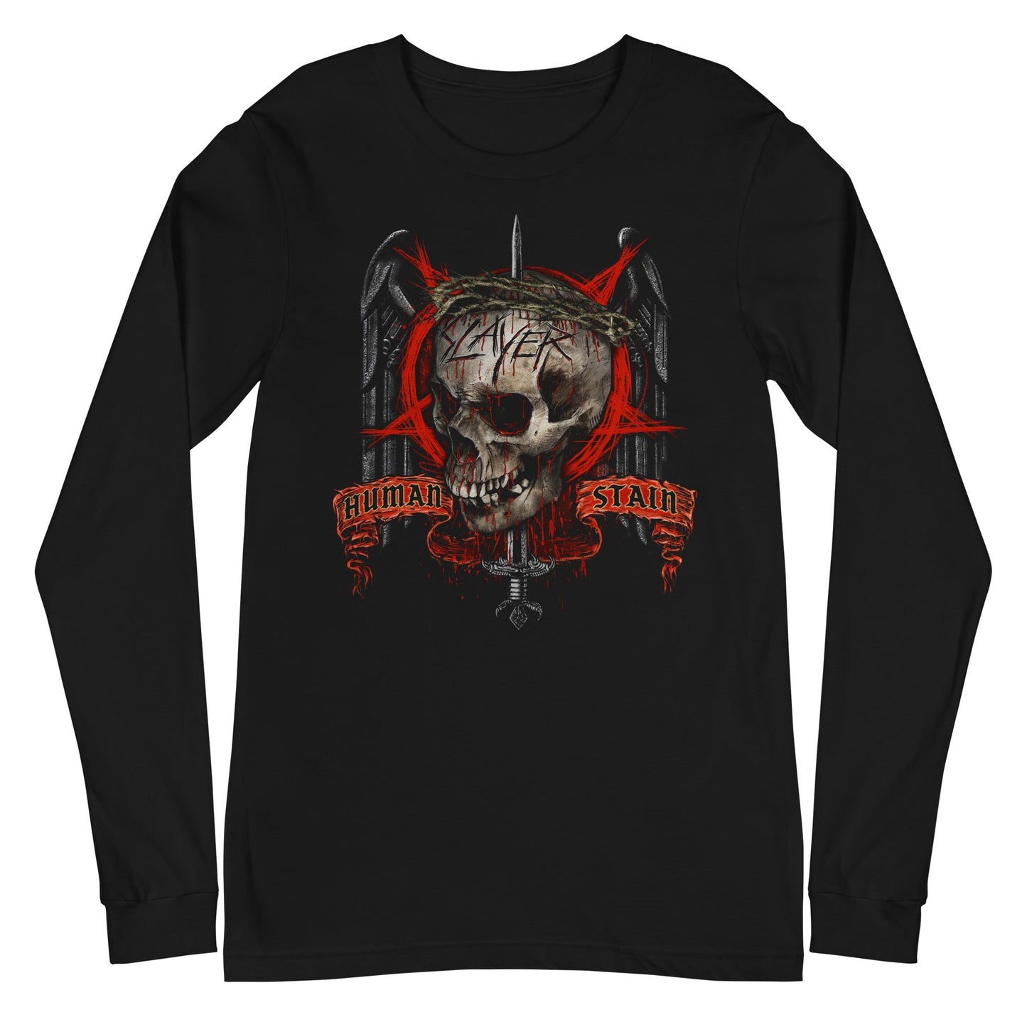 Slayer Human Stain Mens Long Sleeve Shirt Black