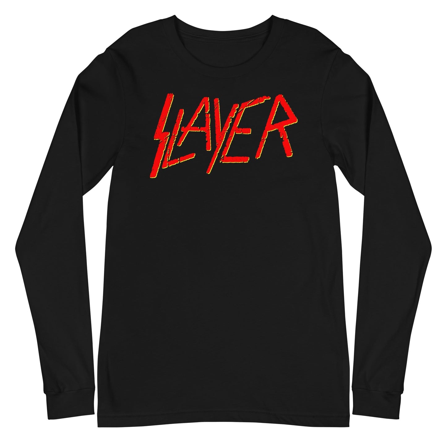 Slayer Red Logo Mens Long Sleeve Shirt Black