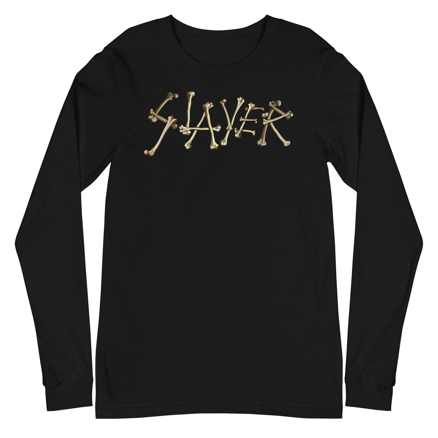 Slayer Bone Logo Mens Long Sleeve Shirt Black