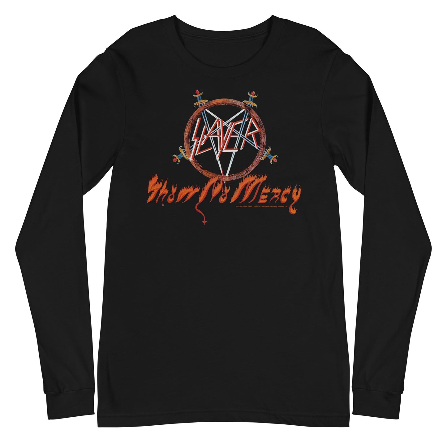 Slayer Show No Mercy Mens Long Sleeve Shirt Black