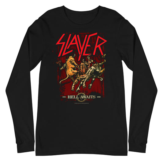 Slayer Hell Awaits Mens Long Sleeve Shirt Black