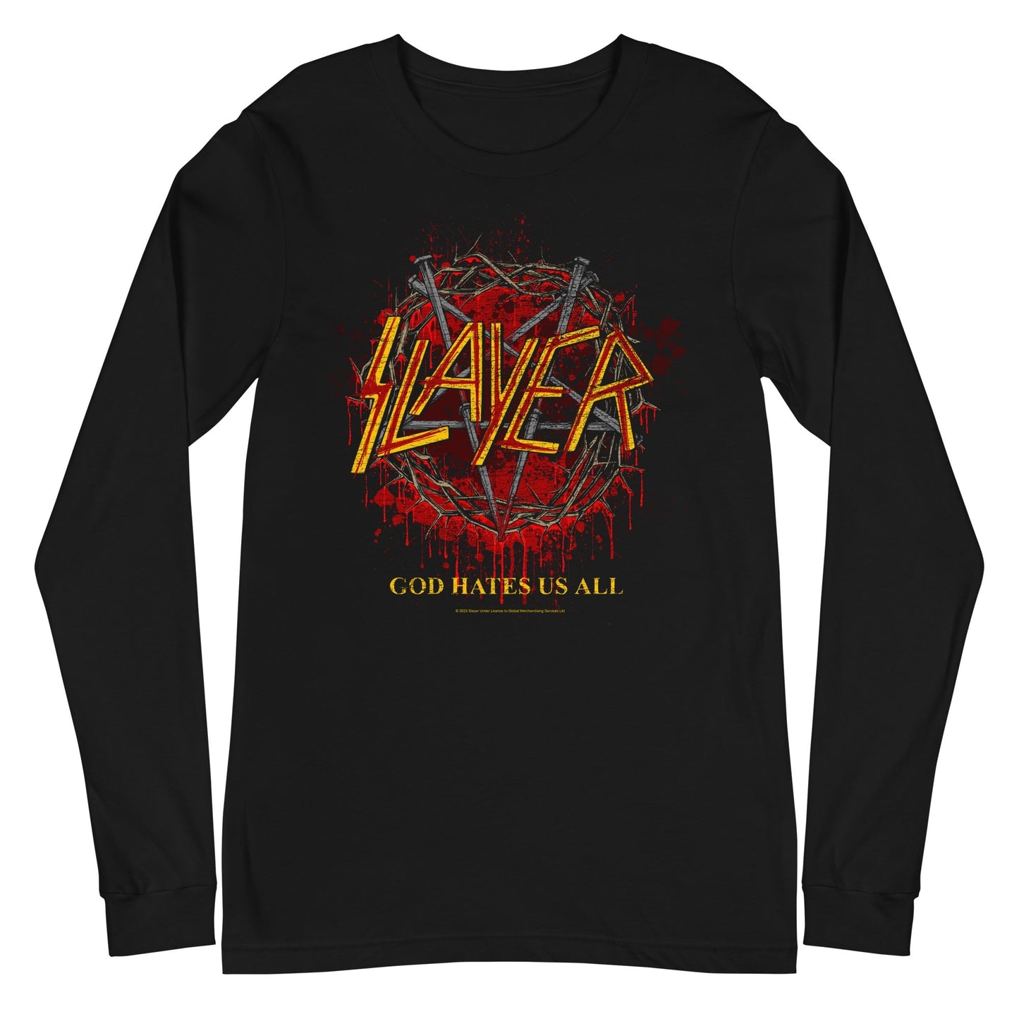 Slayer God Hates Us All Mens Long Sleeve Shirt Black