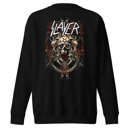 Slayer Triple Skull Mens Sweatshirt Black